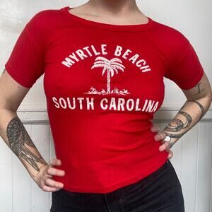 Vintage Baby Doll Red Myrtle Beach South Carolina Tshirt